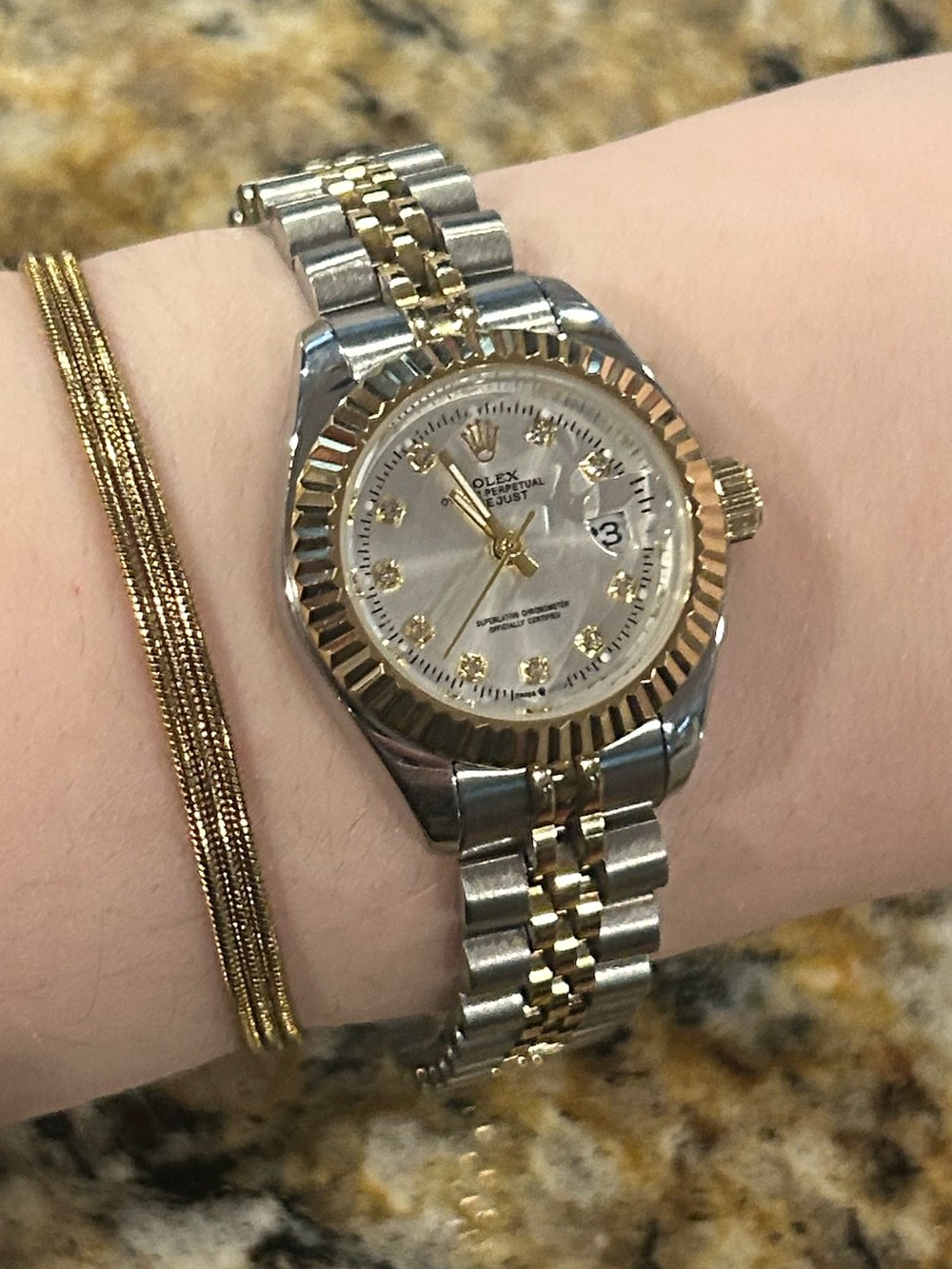 36mm Two-Tone Gold and Silver Steel Watch